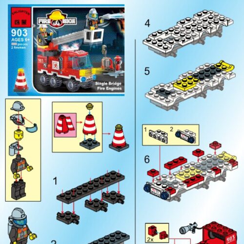 Sách Hướng Dẫn Lắp Ráp Xe Cứu Hỏa Cầu Trục Đơn 903 启蒙QMAN - Hướng dẫn lắp ghép 启蒙QMAN 903 Xe cứu hỏa cầu trục đơn