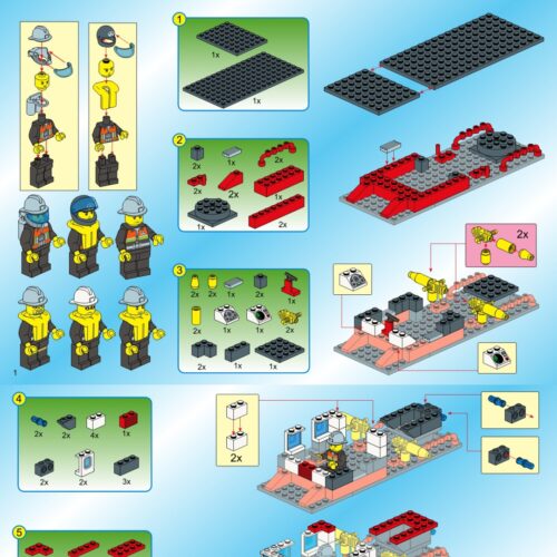 Tàu Cứu Hỏa Đa Năng 启蒙QMAN 909 sách lắp ghép 启蒙QMAN 909 Tàu cứu hộ Keeppley