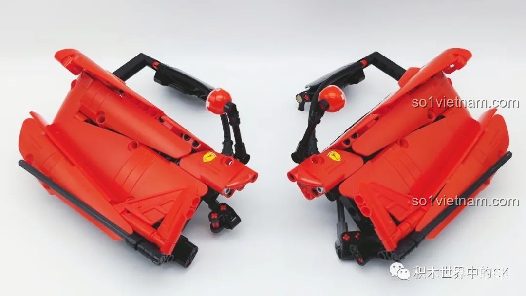 Quá trình lắp ráp thân xe cho bộ CaDA C61505 Ferrari Laferrari, tập trung vào các chi tiết khí động học.