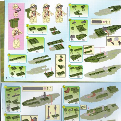 Sách hướng dẫn lắp ráp Trực thăng Quân sự 启蒙QMAN 818