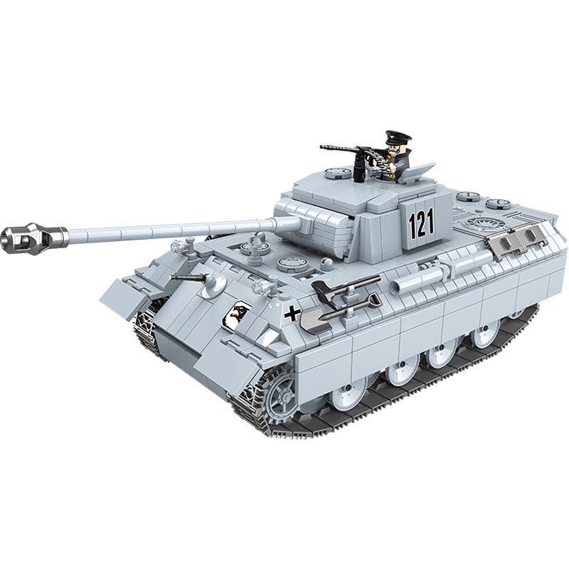 Bộ lắp ghép Xe tăng Panther QUANGUAN 100064, mô hình xe tăng quân sự 990 mảnh ghép, đồ chơi lắp ráp cho bé trai 6 tuổi, giá tốt.
