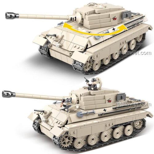 Xe tăng quân sự "Hổ Vương" King Tiger QUANGUAN 100066 - Cận cảnh