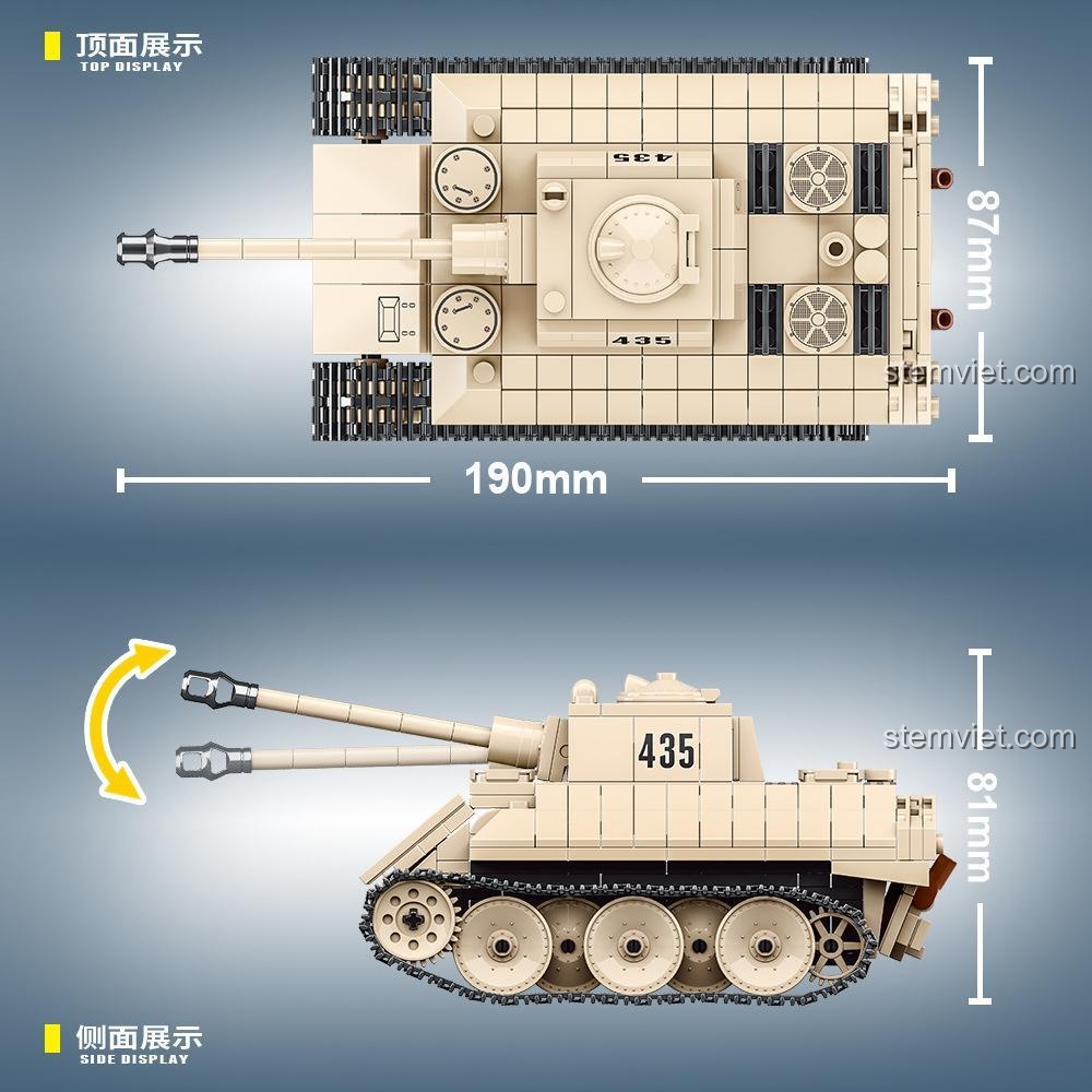 Chi tiết bộ đồ chơi xe tăng quân sự VK 1602 Leopard QUANGUAN 100101 - Bánh xích