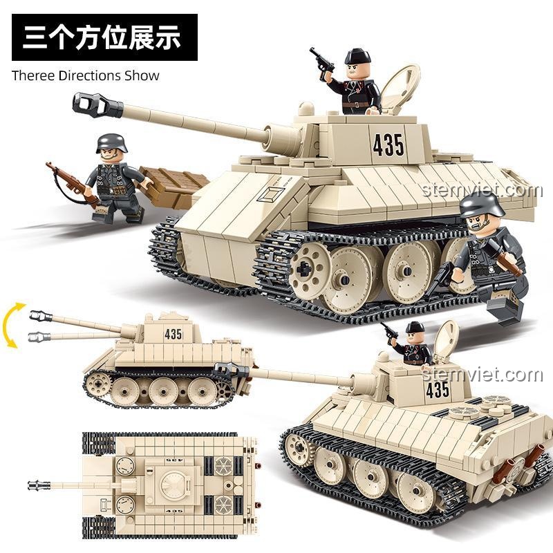 Xe tăng quân sự VK 1602 Leopard QUANGUAN 100101 - Ba góc nhìn