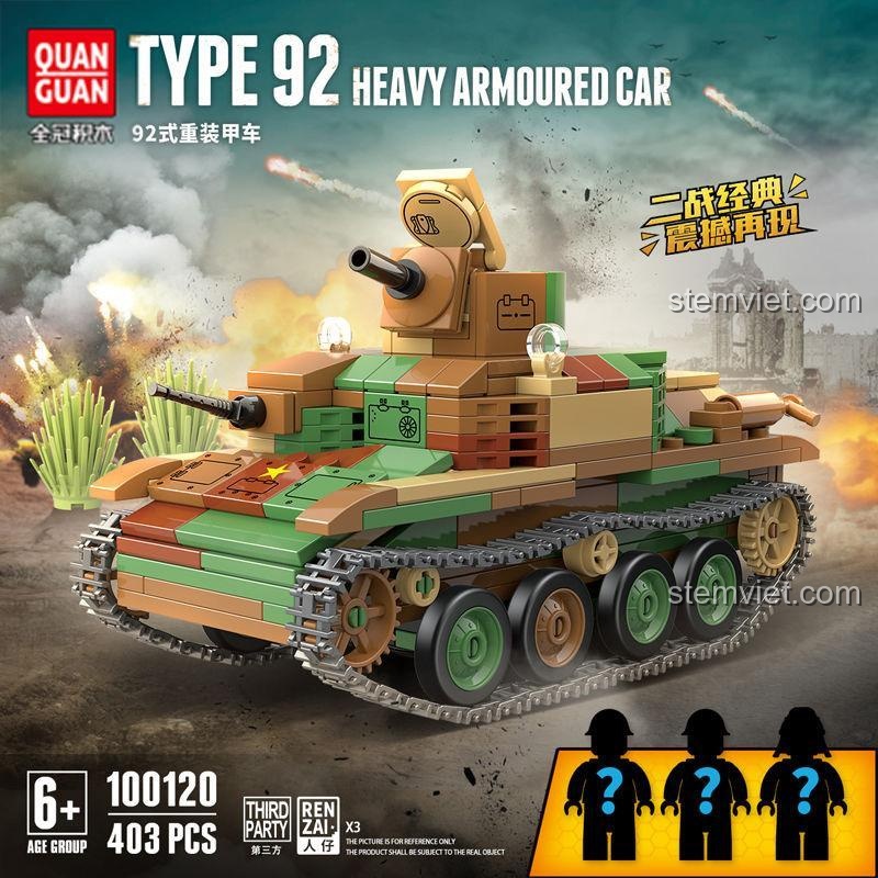 Hộp sản phẩm Xe Tăng Hạng Nặng Type 92 QUANGUAN 100120