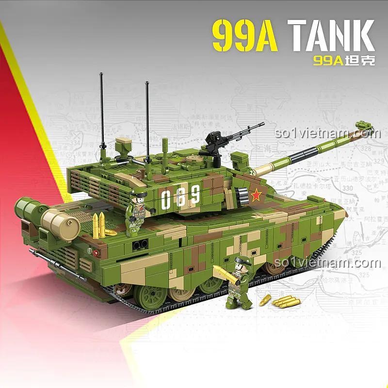 đồ chơi xây dựng Xe Tăng Quân Sự 99A QUANGUAN, mô hình quân sự chân thực với minifigures, kích thích sáng tạo cho bé trai