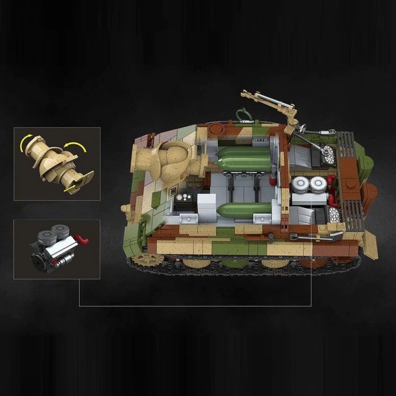 Mô hình Sturmtiger 100192 QUANGUAN đồ chơi mô hình quân sự tỉ lệ 1:28, chi tiết chân thực, phù hợp bé trai 6 tuổi, giá tốt.