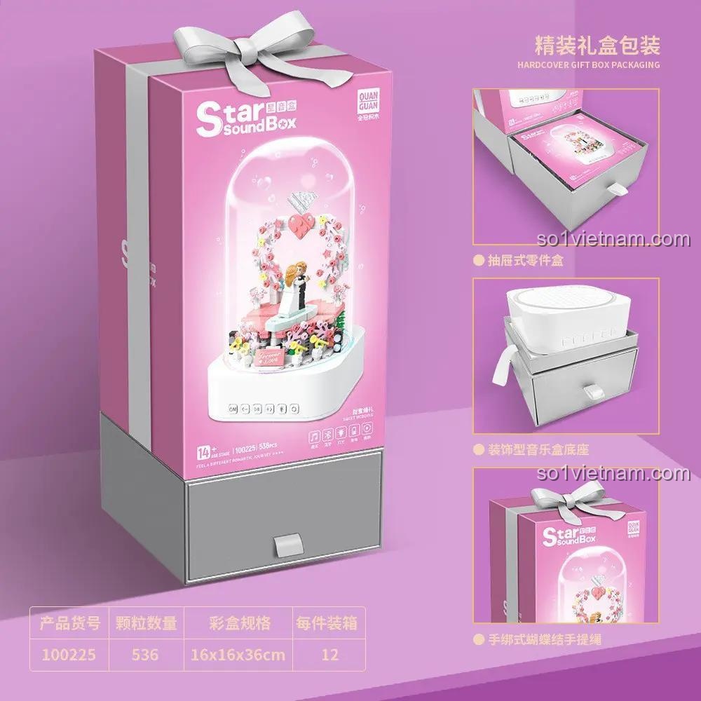 hộp nhạc 100225 QUANGUAN, mô hình đám cưới ngọt ngào, hộp quà sang trọng, cho con gái 14 tuổi giá tốt
