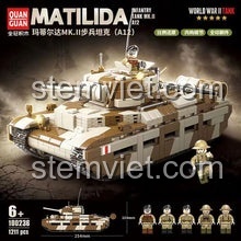 Bộ lắp ráp xe tăng T-34 QUANGUAN 100063, đồ chơi lắp ráp quân sự Chiến Tranh Tuyết Anh Hùng & Tướng Quân, mô hình xe tăng cho bé trai.