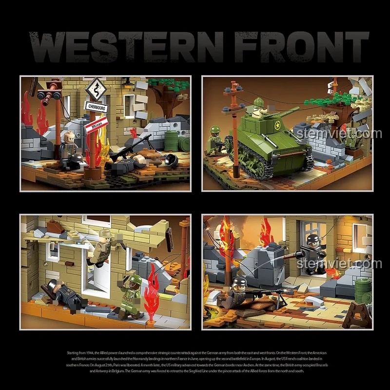 Chi tiết tính năng xe tăng Panther QUANGUAN, bộ lắp ráp quân sự 100284, đồ chơi mô hình có tháp pháo xoay 360 độ, nắp mở được.