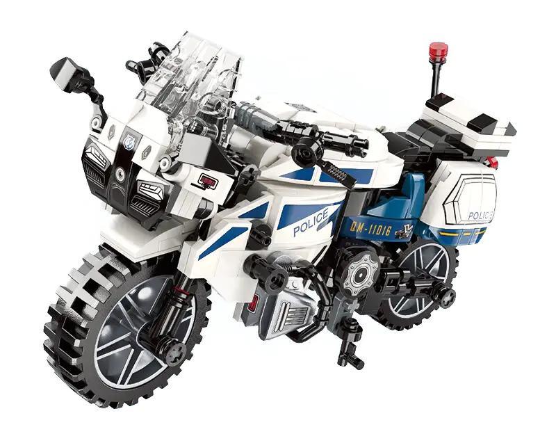 Mô tô cảnh sát tốc độ cao 11016 của Qman, bộ đồ chơi lắp ghép xe cảnh sát cho bé trai 6 tuổi, chất lượng cao, giá tốt