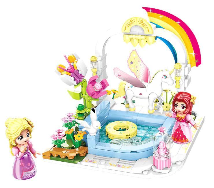 Bộ đồ chơi Công chúa Leah Kỳ quan Unicorn 32019 cho bé gái 6 tuổi, hồ bơi lấp lánh, ngựa một sừng, 286 mảnh ghép, giá tốt