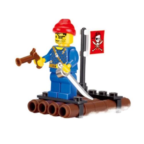 Hộp bộ đồ chơi hải tặc 1201, đồ chơi lắp ghép hải tặc, figure hải tặc, thuyền hải tặc, cờ hải tặc, kiếm hải tặc, mũ hải tặc, 34 mảnh ghép, phù hợp cho bé trai 6 tuổi, chất liệu nhựa ABS cao cấp, thương hiệu 启蒙QMAN