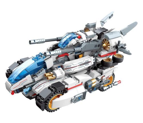 启蒙QMAN 41310 Siêu tập hợp biến đổi Tinh vân Thợ săn Xe chiến đấu, bộ lắp ráp xe chiến đấu không gian cho bé trai 6 tuổi, 521 mảnh ghép