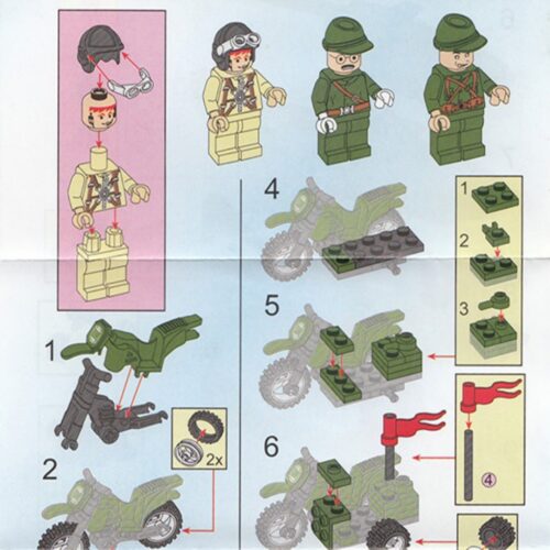 Bộ Lắp Ghép Máy Bay Trực Thăng Quân Sự và Xe Máy 启蒙QMAN 806 sách hướng dẫn lắp ráp 启蒙QMAN 6 Máy bay trực thăng quân sự