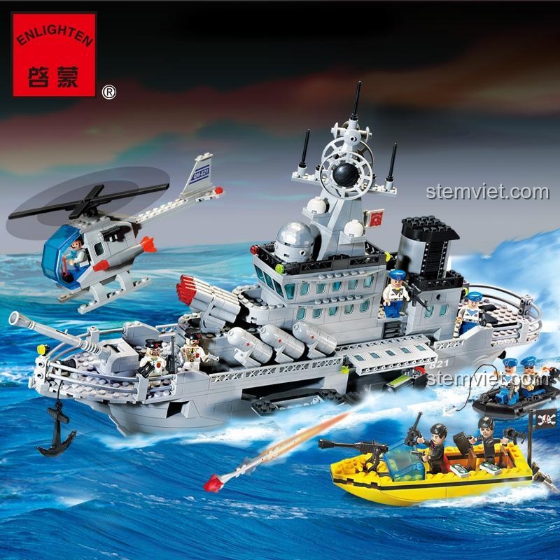 Tàu Khu Trục Tên Lửa 821 - Bộ đồ chơi lắp ghép quân sự