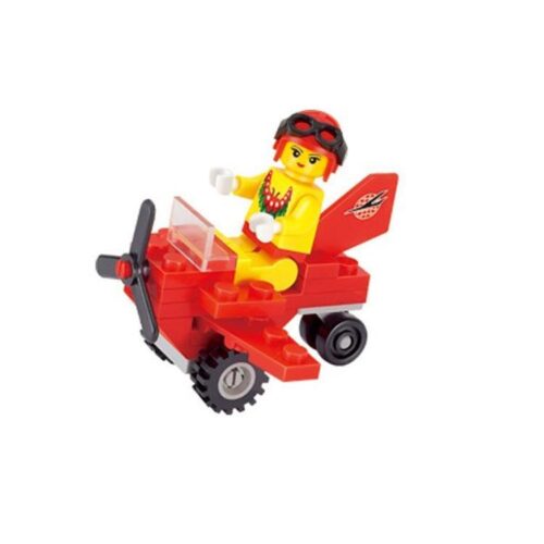 Bộ đồ chơi 启蒙QMAN 1207 Máy bay nhỏ với minifigure phi công