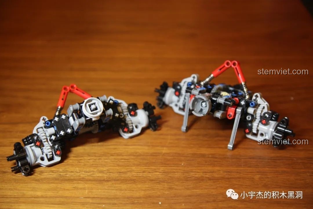 Cấu trúc khung gầm của bộ Rael LE-J901 Mercedes G63 AMG 6x6 nhìn từ dưới lên, thể hiện hệ thống truyền động.