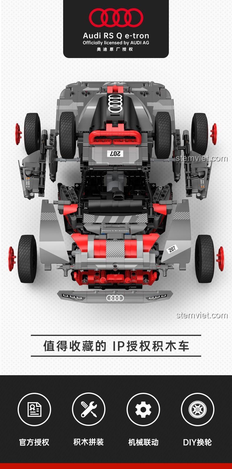 đồ chơi mô hình Xe địa hình Audi RS Q e-tron 92700, mô hình xe đua sa mạc điều khiển từ xa, cho con trai 14 tuổi, chất lượng cao cấp
