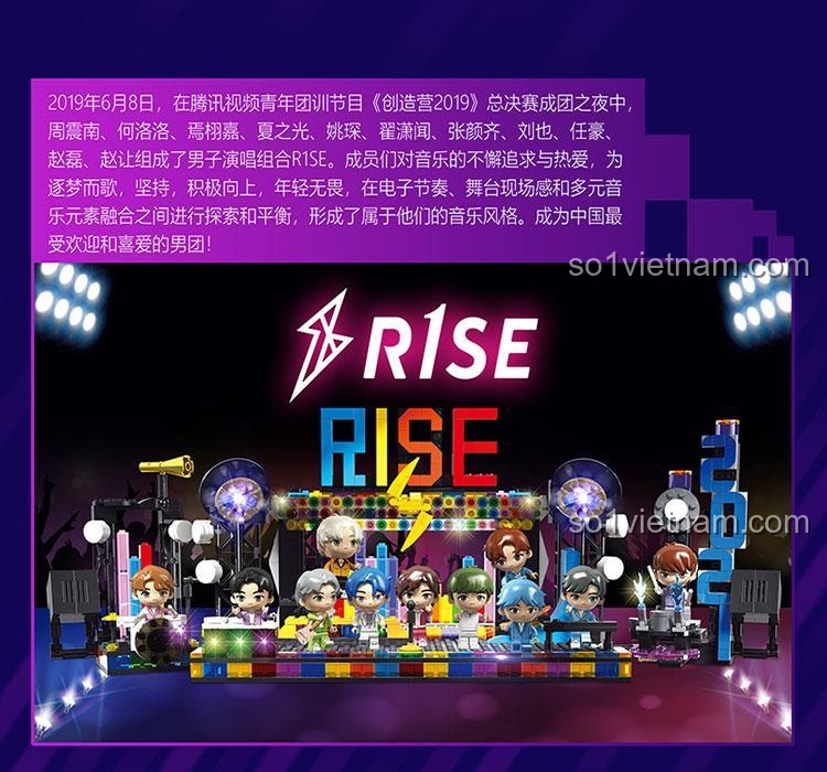 Chi tiết mô hình Sân khấu Tốt nghiệp R1SE 60004, sân khấu với các yếu tố trang trí, đồ chơi sáng tạo