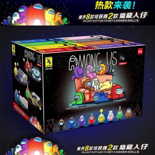 Hộp bộ lắp ghép Among Us RENZAIMA 698 với 8 nhân vật đầy màu sắc, phù hợp cho bé trai và bé gái 6 tuổi, giá tốt