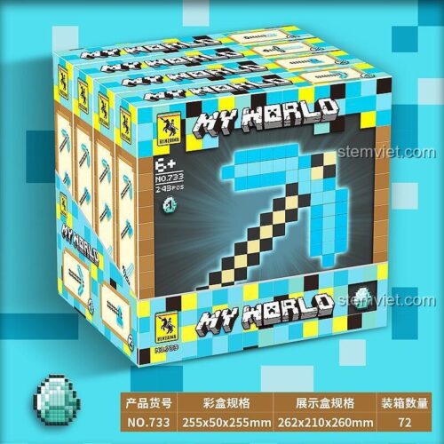 Hộp trưng bày đồ chơi mô hình Công cụ Minecraft 733, chất lượng cao, giá rẻ.