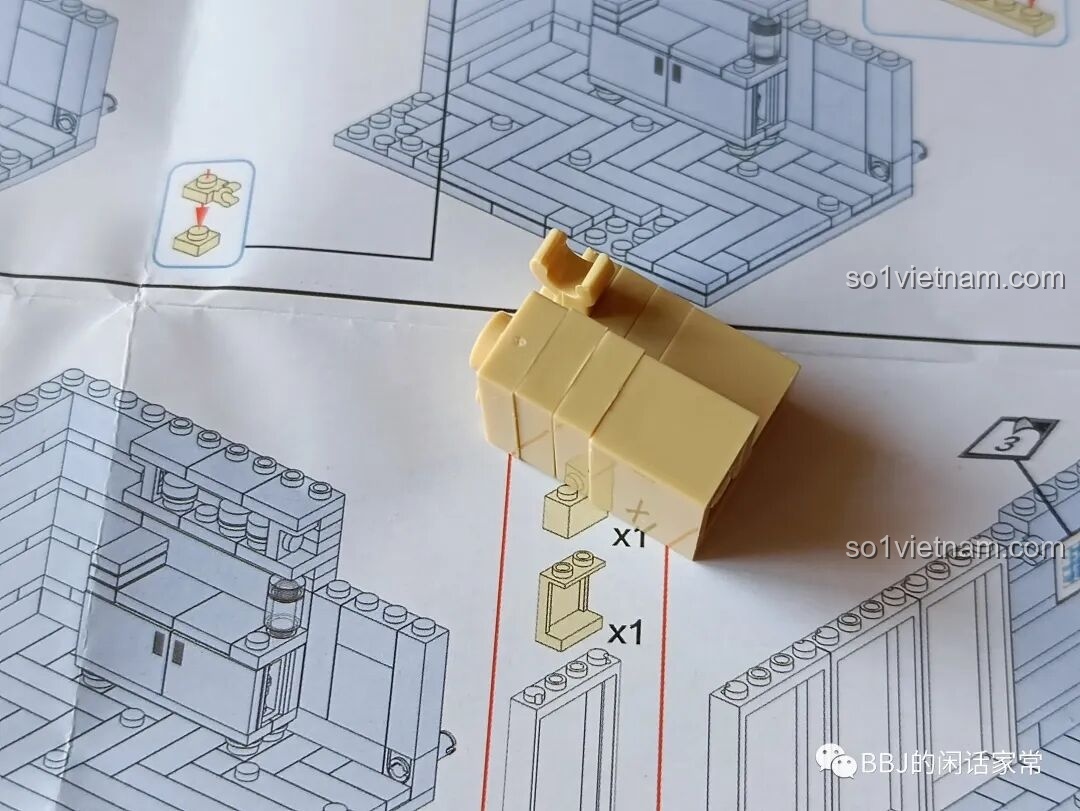 Sách hướng dẫn lắp ráp bộ RENZAIMA 745 Phòng khách Gia đình Điệp viên với các bước minh họa rõ ràng.