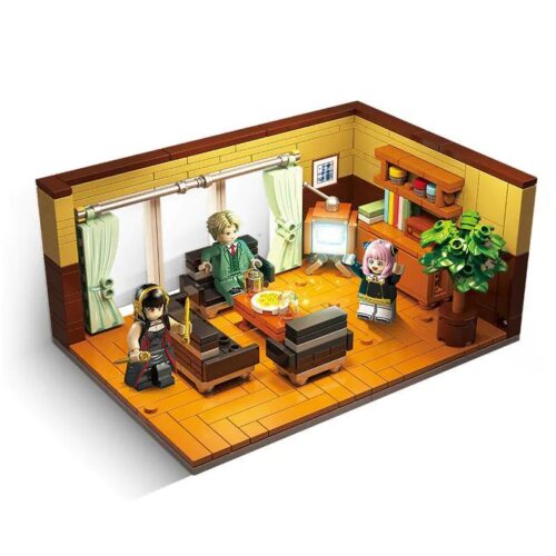 Bộ lắp ghép Phòng khách Gia đình Điệp viên RENZAIMA 745, mô hình nội thất chi tiết cho thanh niên 14 tuổi, tái hiện cảnh phim SPY×FAMILY, đồ chơi mô hình chất lượng cao.