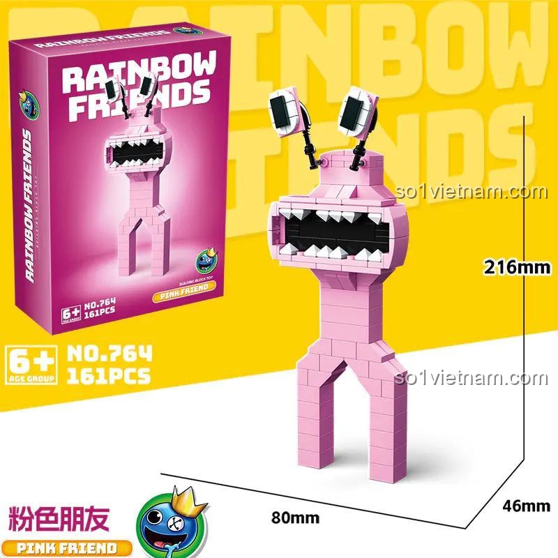 đồ chơi lắp ráp Pink Friend RENZAIMA 764, mô hình nhân vật game Bạn Hồng, kích thước chi tiết cho bé trai 6 tuổi giá rẻ