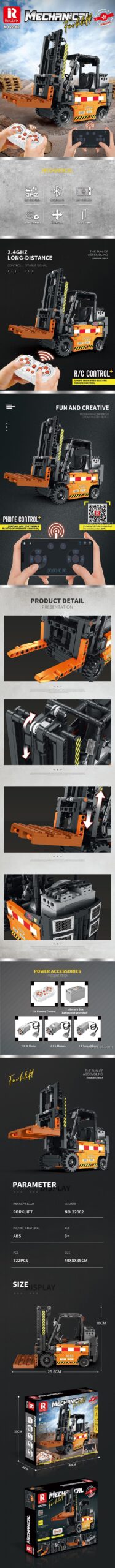 Xe nâng hàng kỹ thuật điều khiển từ xa Reobrix 22002 - Chi tiết càng xe