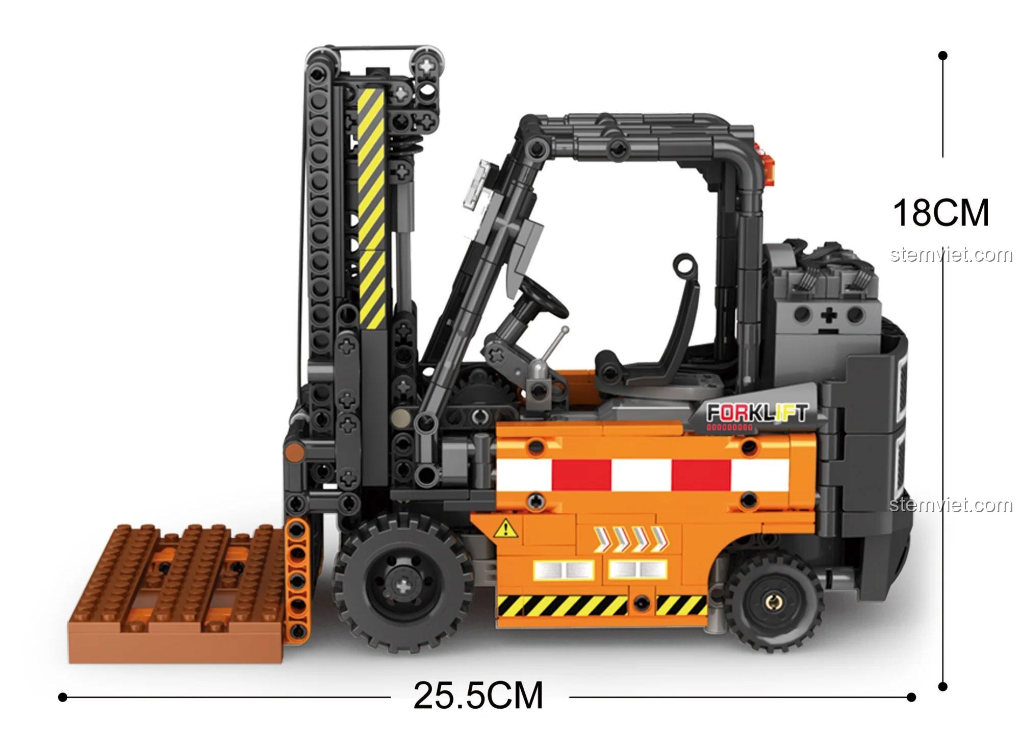 Xe nâng hàng kỹ thuật điều khiển từ xa Reobrix 22002 - Kích thước mô hình