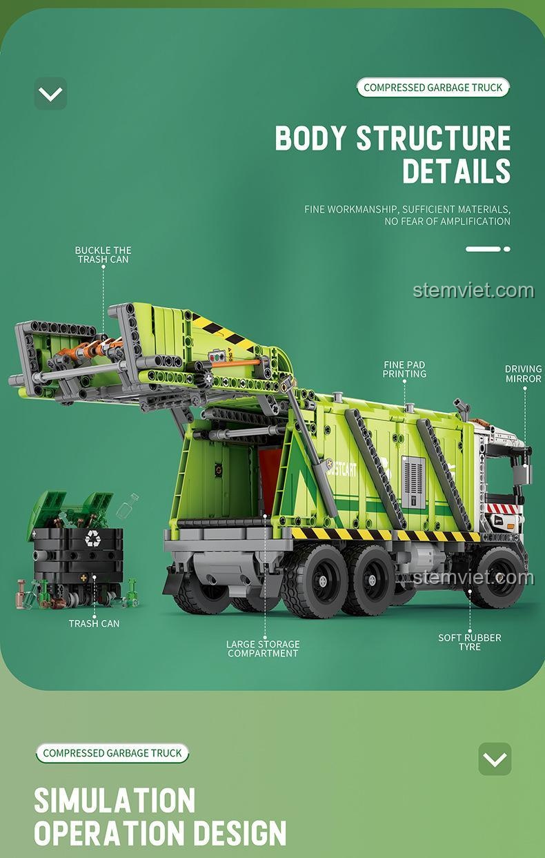 Điều khiển từ xa toàn diện Xe Rác Công Cộng Reobrix, bộ lắp ráp Xe Rác Công Cộng, kết nối điện thoại