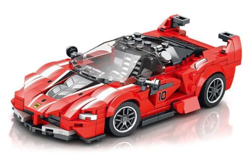 Mô hình xe Ferrari FXX-K V2 màu đỏ lắp ráp từ bộ đồ chơi Reobrix 686, có số chi tiết 392, dành cho trẻ 14 tuổi