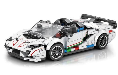 Mô hình Siêu xe Lamborghini Aventador SVJ Reobrix 687 màu trắng, cửa xe có thể mở, chi tiết tinh xảo, 382 mảnh ghép, phù hợp cho bé trai 14 tuổi