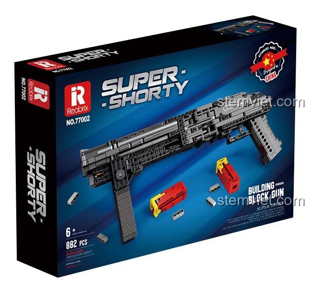 Hộp đồ chơi lắp ghép Reobrix 77002 Súng Shotgun Super Shorty, chất lượng cao, đáng tiền cho bé trai.
