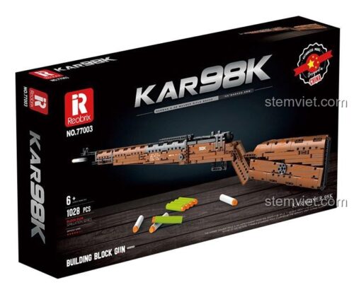 Hộp bộ lắp ghép Reobrix 77003 Súng Mauser Kar98K, đồ chơi mô hình súng cho bé trai, chất lượng cao, giá tiết kiệm.