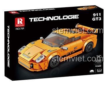 Hộp sản phẩm bộ lắp ráp Reobrix 791 xe đua Porsche 911 GT3 338 chi tiết, món quà hấp dẫn cho người đam mê xe.