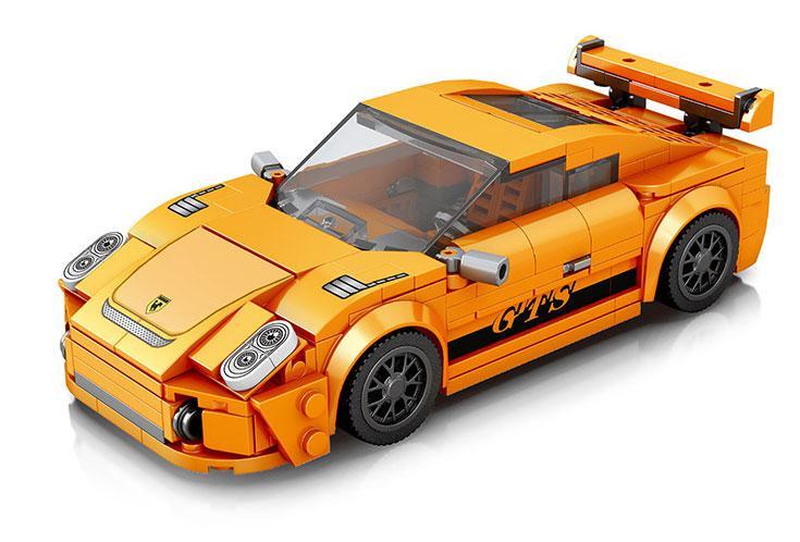 Mô hình lắp ráp siêu xe Reobrix 791 Porsche 911 GT3 màu cam cho con trai 14 tuổi.