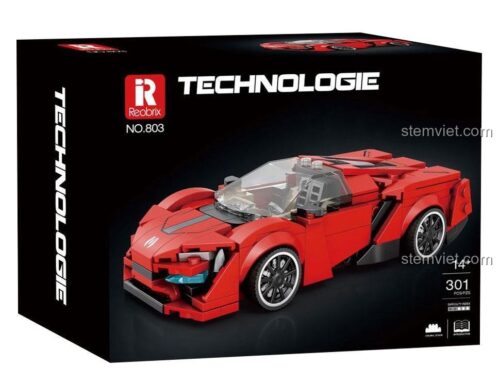 Hộp đồ chơi lắp ráp Reobrix 803 Siêu xe Lykan HyperSport, bộ xếp hình chất lượng cao cho bé trai 14 tuổi
