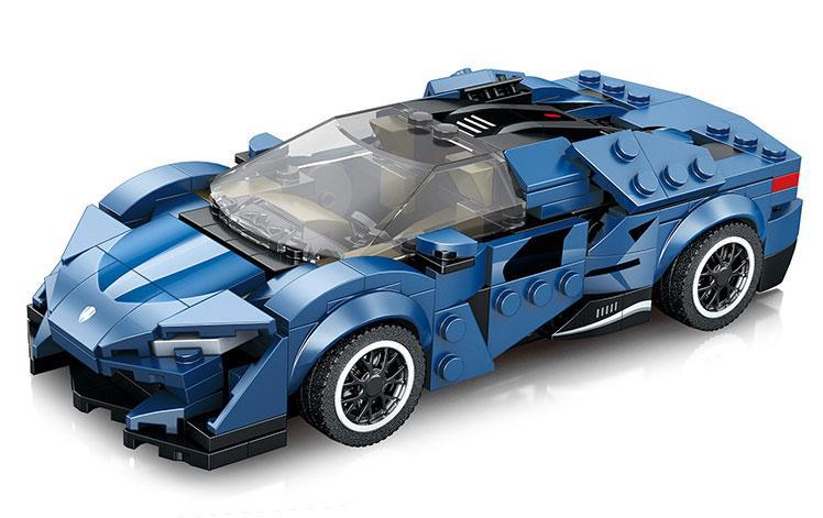 Hình ảnh chi tiết bộ lắp ráp Siêu xe Koenigsegg Agera Reobrix 805 màu xanh dương, đồ chơi cho con trai 14 tuổi.