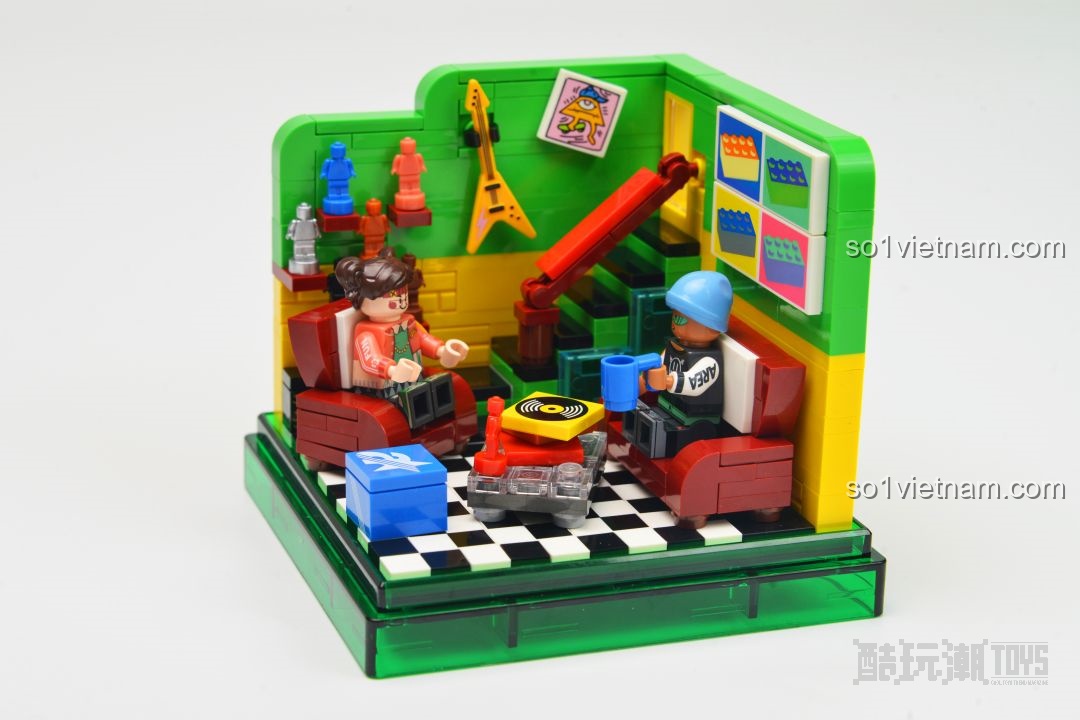 Góc nhìn tổng thể của mô hình AREA-X AX0080 Pop Life đã hoàn thiện, thể hiện sự sắp xếp hài hòa.