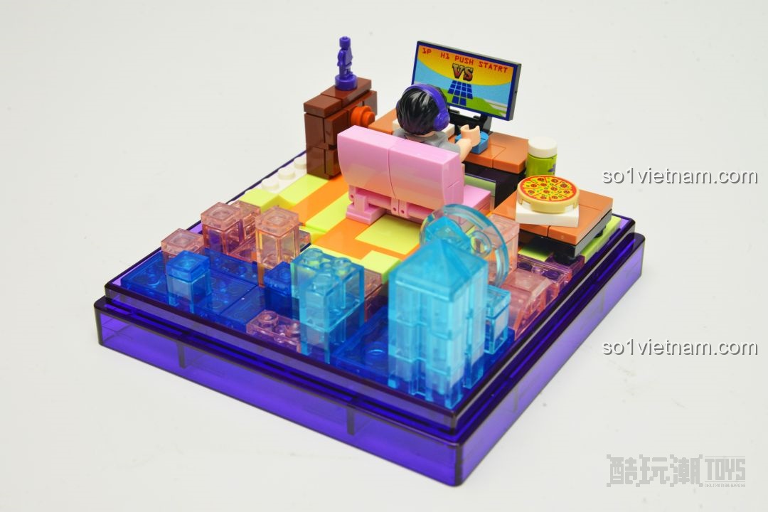 Hai set Pop Life và City Park của mô hình AREA-X AX0080 X-BOX được đặt cạnh nhau, tạo nên một khung cảnh sống động.