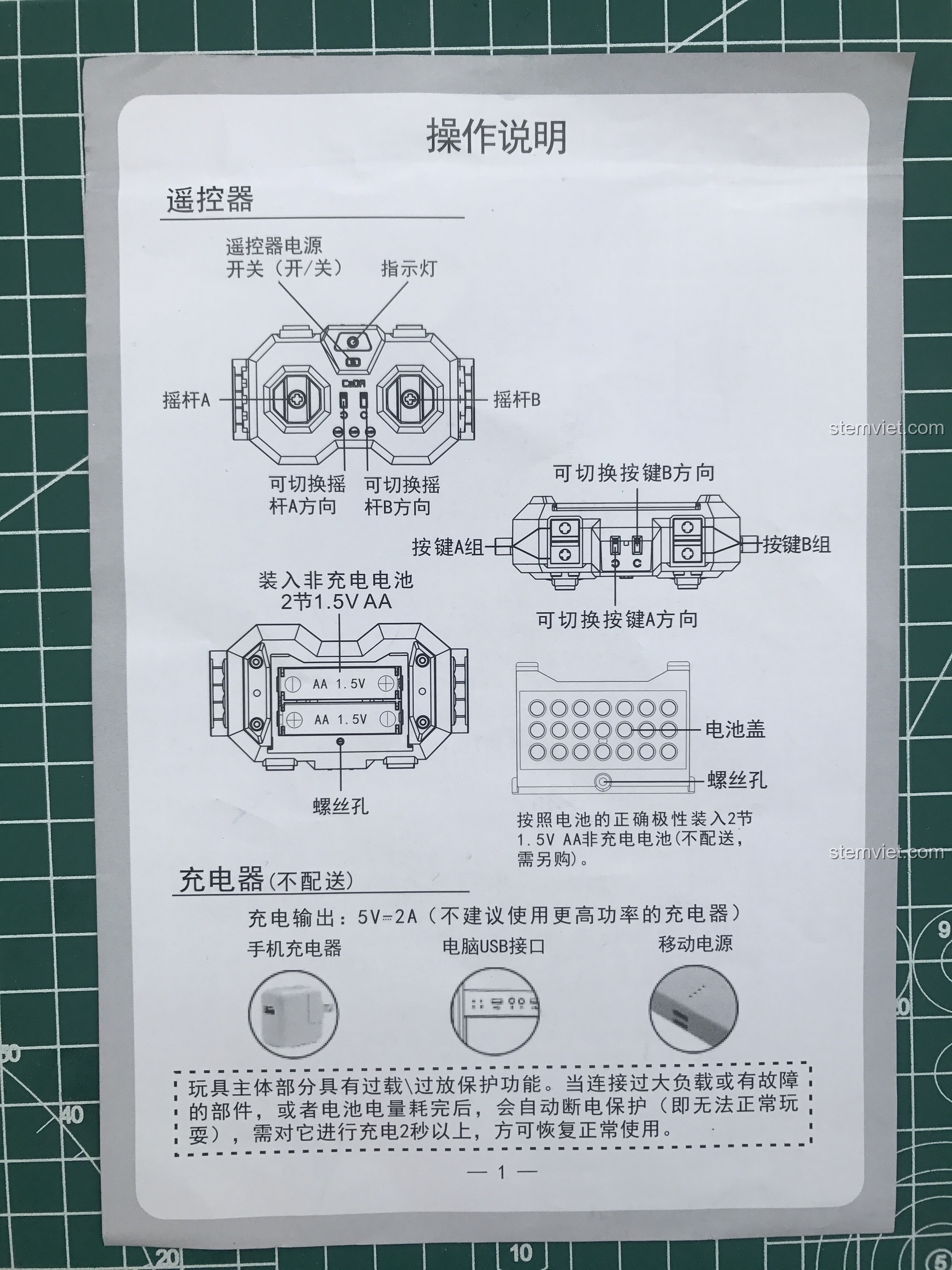Sách hướng dẫn sử dụng bộ điều khiển Double Eagle, chi tiết về các nút bấm và chức năng.