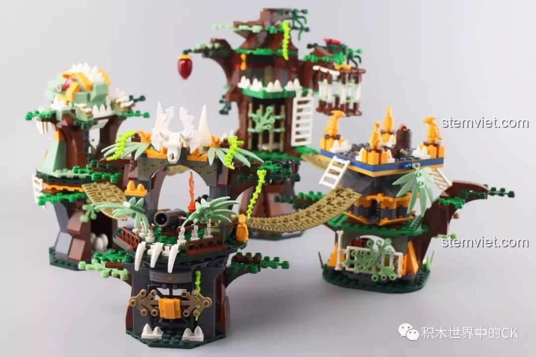 Góc nhìn từ trên cao của mô hình hoàn chỉnh bộ lắp ráp Winner 8053 Bộ Lạc Khủng Long Chiến Long Kỷ Jura.