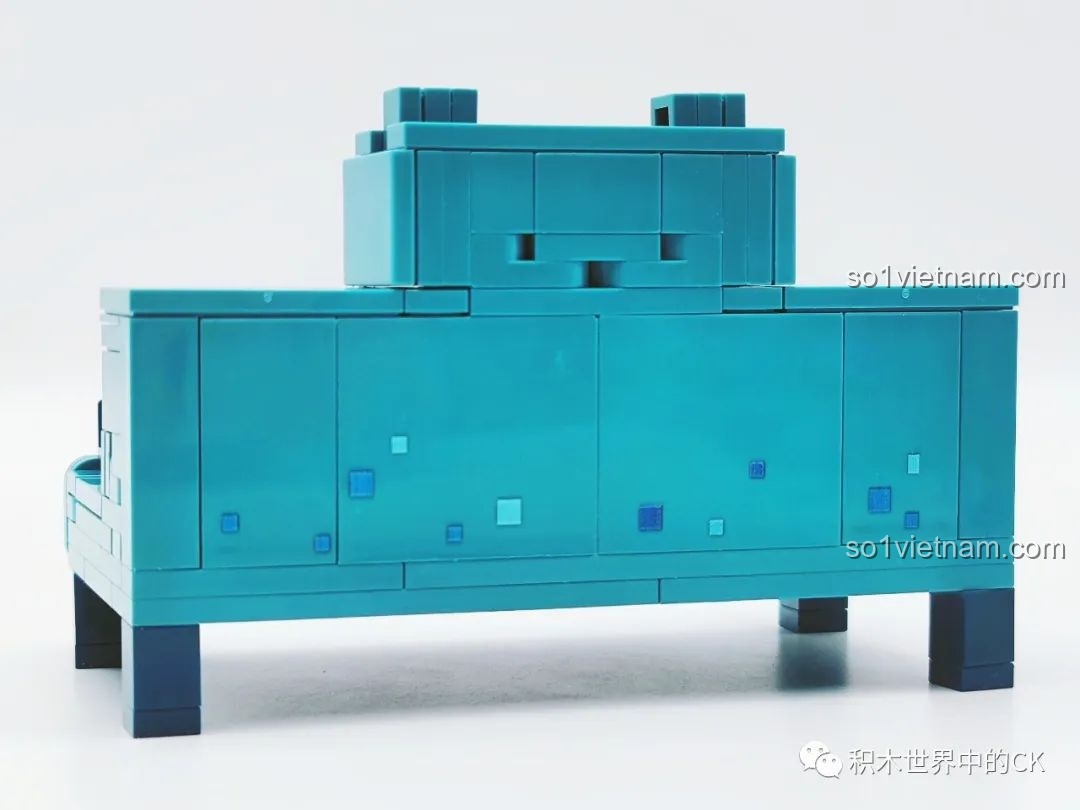 Mặt sau Ghế Snorlax từ bộ lắp ghép QMAN 73014 Pokémon với các chi tiết pixel nhỏ, tạo điểm nhấn thú vị cho mô hình.