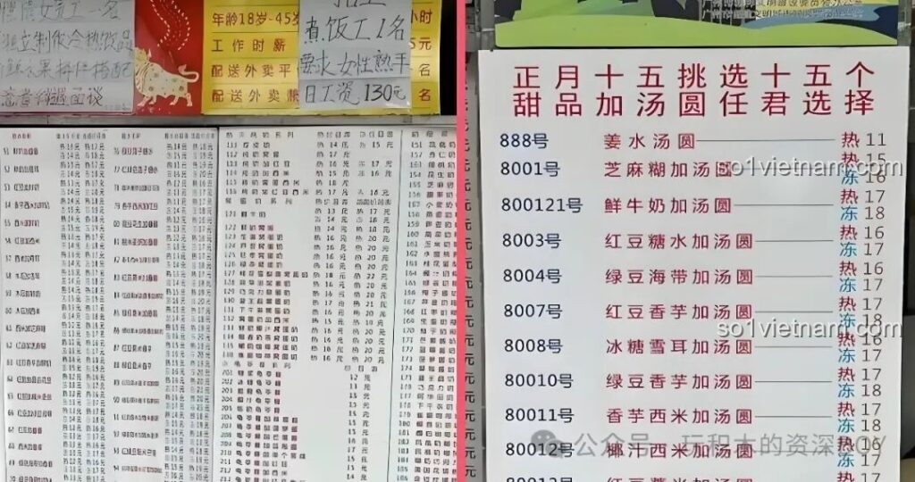 Bảng giá các món tráng miệng ngọt ngào