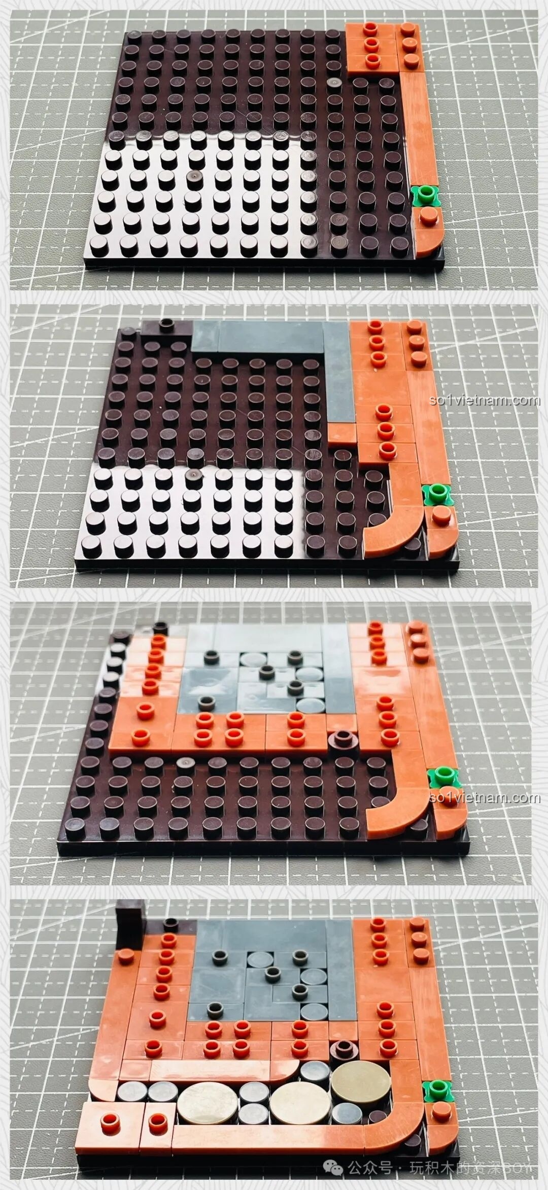 Các túi chi tiết được phân loại sẵn trong bộ lắp ráp Tiệm Bánh Bao Hương Cảng