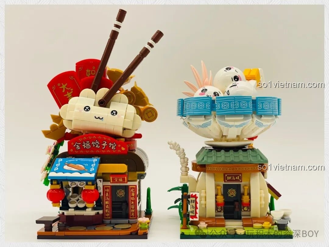 Tổng thể bộ lắp ráp Tiệm Bánh Bao Hương Cảng và hộp sản phẩm