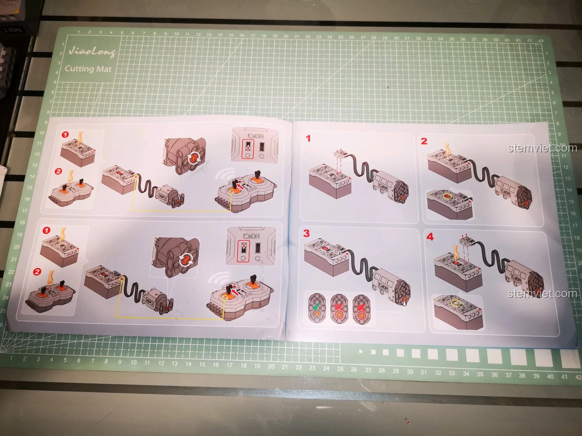 Trang hướng dẫn chi tiết cách kết nối module pin và điều khiển từ xa cho xe CaDA C51041.