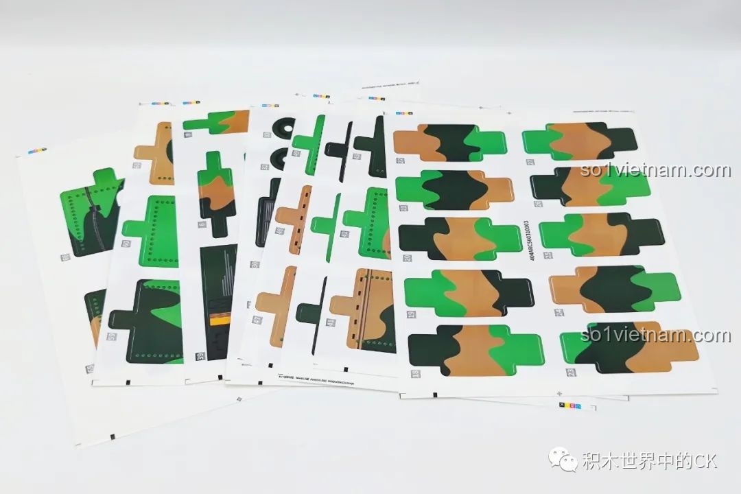 Các tấm decal ngụy trang với họa tiết quân sự cho mô hình CaDA C56031 Tên lửa DF-21D.